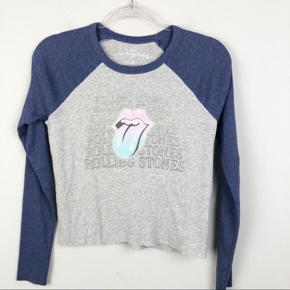 ROLLING STONES | Raglan Style Ribbed Shirt Medium - Picture 1 of 6